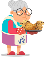 Mormor bjuder på kakor
