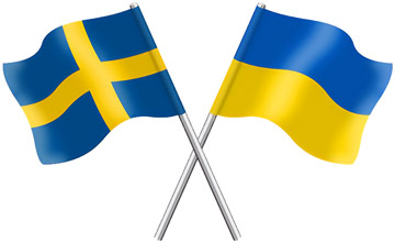 Svensk och ukrainsk flagga